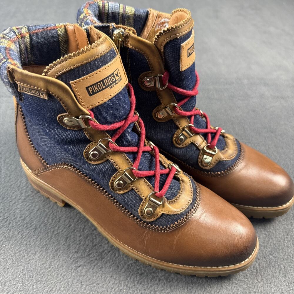 PIKOLINOS Connelly Brown Lace-Up Hiking Inspired Women's Boot Sz 8 EU 38